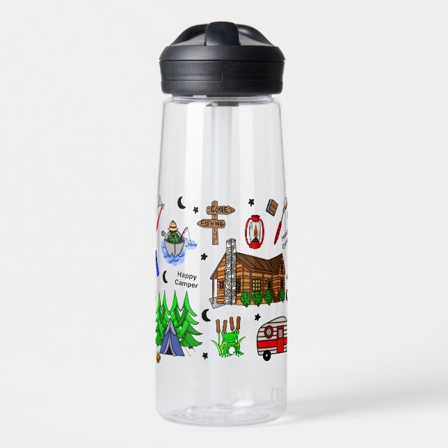 Camping or Midwest Themed  Water Bottle (Front)