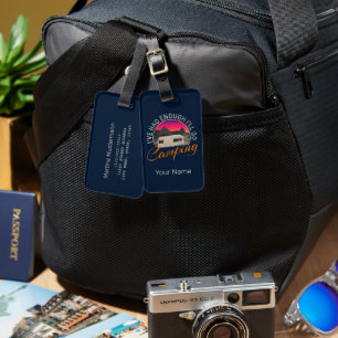Camping Or Motorhome Vintage Design For Vacation Luggage Tag