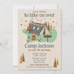 Camping Outdoor Adventure Camp Out Birthday Invitation