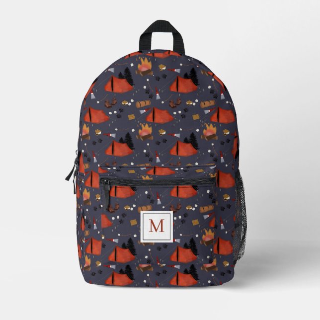 Camping Outdoor Adventure Summer Campfire Printed Backpack (Front)