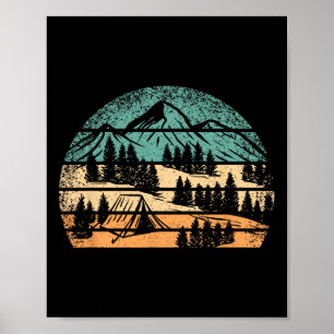 Camping Outdoor Clothes Men Women Kids Retro Campi Poster