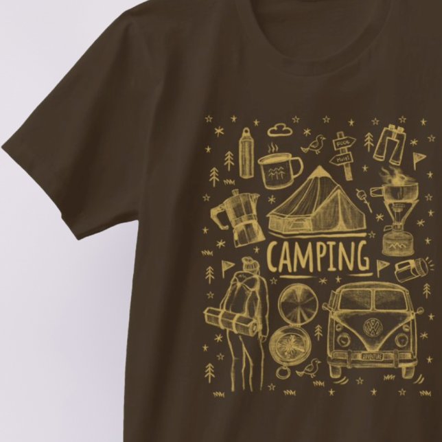 Camping Outdoor Illustration T-Shirt (Creator Uploaded)