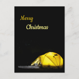 Camping, Outdoors Editable Christmas Postcard