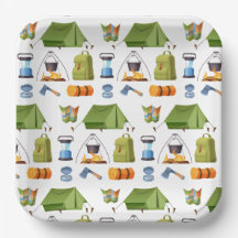 Camping Paper Plates, Hiking Outdoor Party