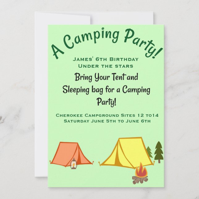 Camping Party Invitation (Front)