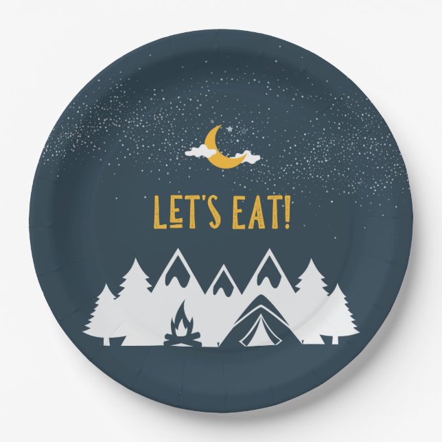 Camping Party Plates / Round (Front)