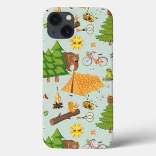 Camping Pattern iPhone 13 Case