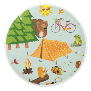 Camping Pattern Ceramic Knob