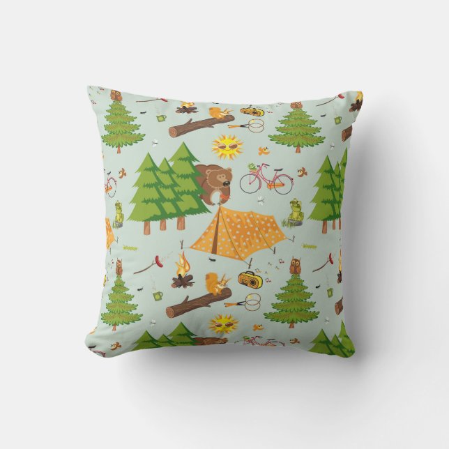 Camping Pattern Cushion (Front)