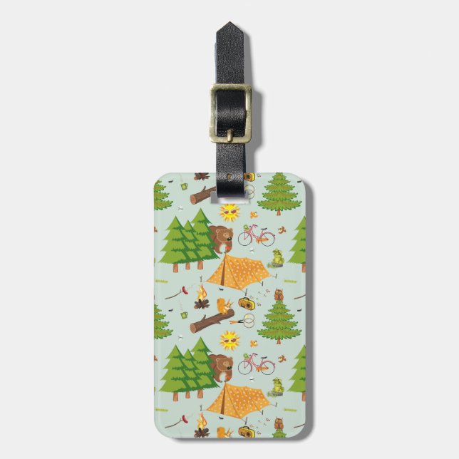 Camping Pattern Luggage Tag (Front Vertical)