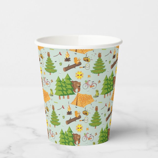 Camping Pattern Paper Cups (Left)
