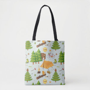 Camping Pattern Tote Bag
