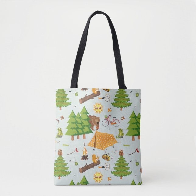 Camping Pattern Tote Bag (Front)