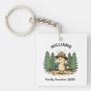 Camping Peanut Key Ring