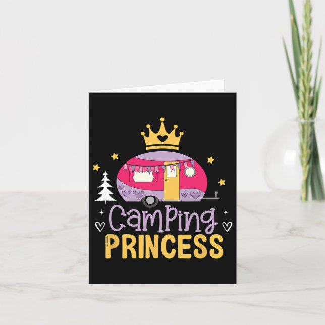 Camping Princess Camper Outdoor Adventurer Explore Card (Front)