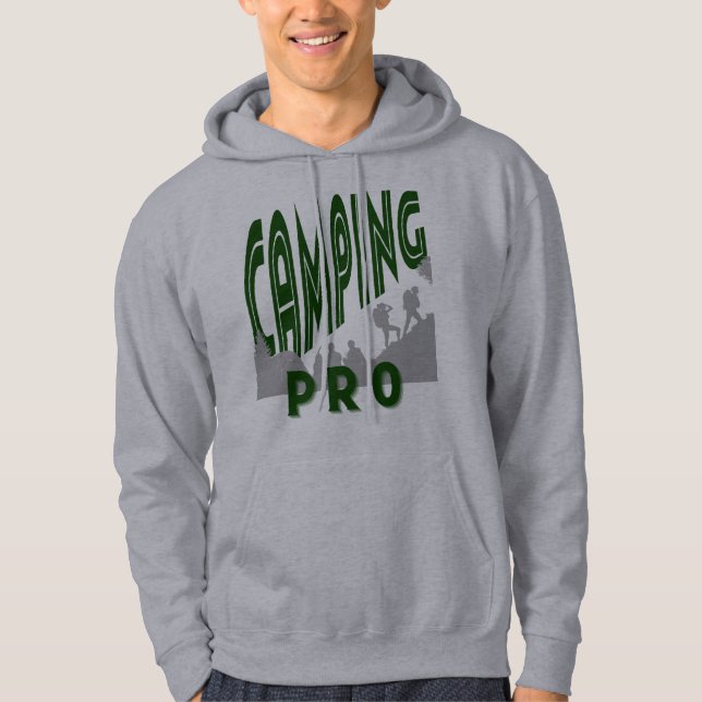 Camping pro - professional camper hoodie for him (Front)