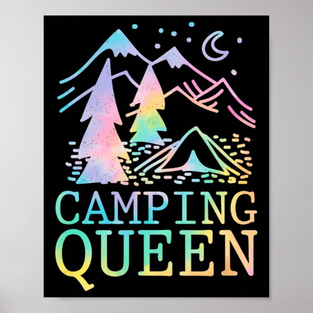 Camping Queen Elegant Camping Night Graphic  Poster (Front)