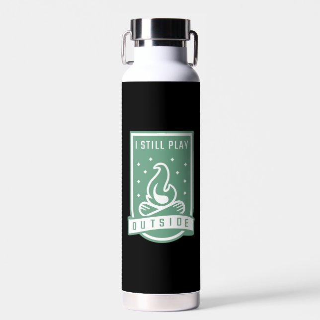 Camping Quote Vacation  Water Bottle (Front)