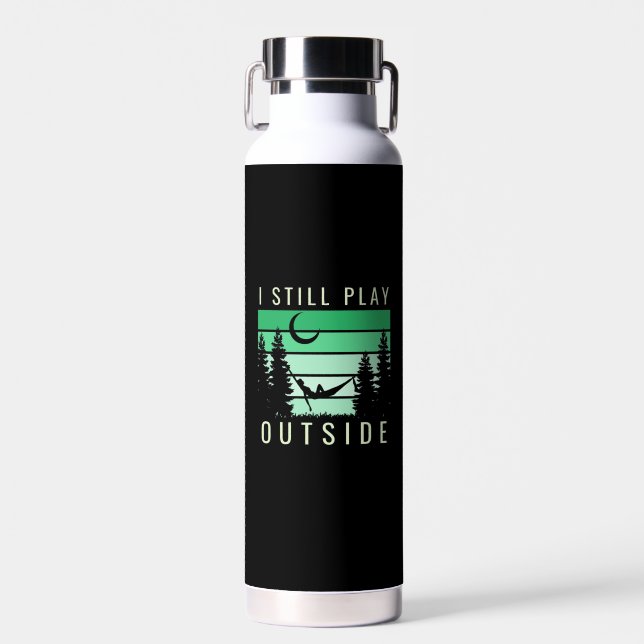 Camping Quote Vacation Water Bottle (Front)