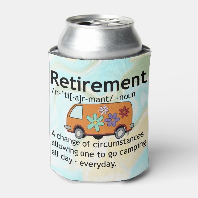 Camping Retirement  Funny  Definition    Can Cooler (Can Front)