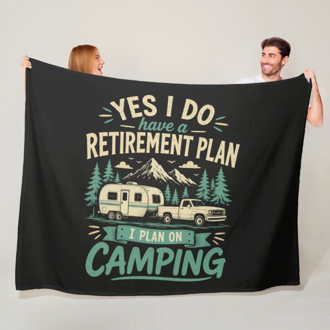 Camping Retirement Plan Fleece Blanket (In Situ)
