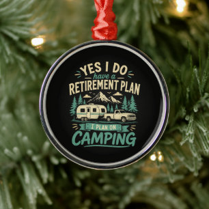 Camping Retirement Plan Metal Tree Decoration