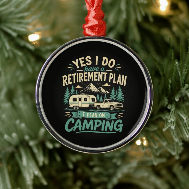 Camping Retirement Plan Metal Tree Decoration (Tree)