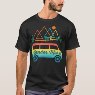 Camping Retro Camper Van Vintage Sunset Mountains T-Shirt