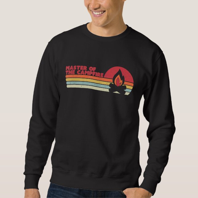 Camping  Retro Style Master Of The Campfire Sweatshirt (Front)