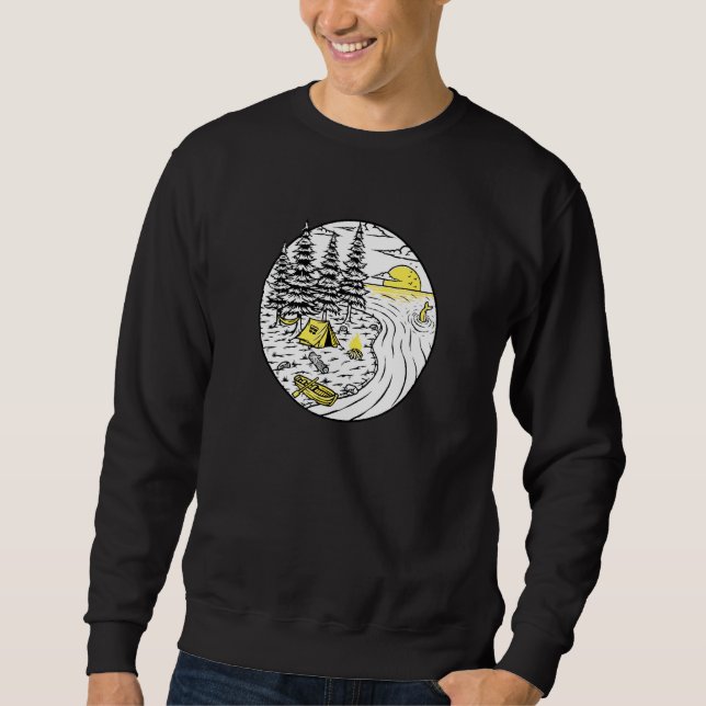 Camping River Ocean Sunset Nature Trees Wildlife V Sweatshirt (Front)