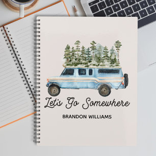 Camping Road Trip Quote Let's Go Somewhere Notebook