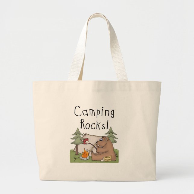 Camping Rocks Large Tote Bag (Front)
