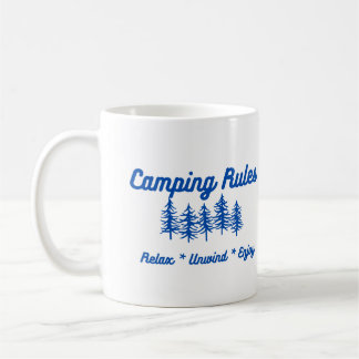 Camping Rules - Relax, Unwind, Enjoy on a Coffee Mug