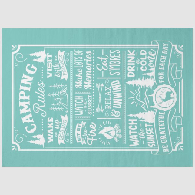 Camping Rules Tissue Paper (Front)