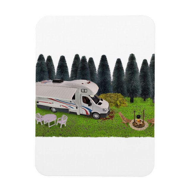 Camping RV in the Forest Camping Spot Magnet (Vertical)