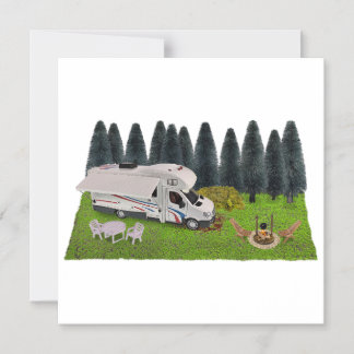 Camping RV in the Forest Camping Spot Magnetic Invitation