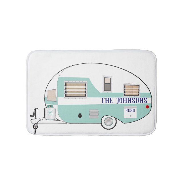 Camping RV Trailer Camper Trip Vacation Bath Mat (Front)