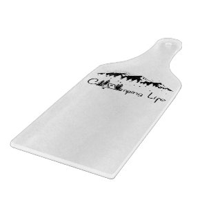 Camping Scene Decorative Glass Chopping Board