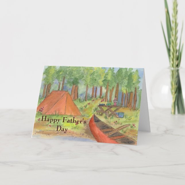 Camping Scene Happy Father's Day Card (Front)