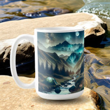 Camping Scene with Mountains and Tent 