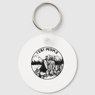 Camping Shirt Hiking I Hate People I Eat People Be Key Ring