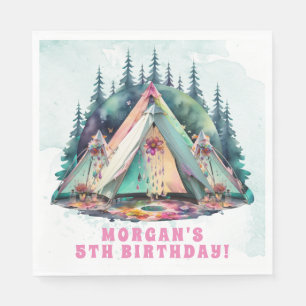 Camping Sleepover Birthday Party Napkin