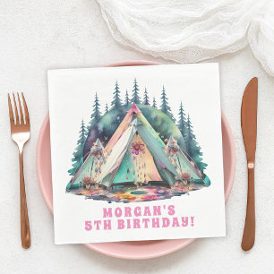 Camping Sleepover Birthday Party Napkin