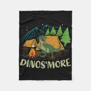 Camping S'more Dinosaur Lover Funny Dinosaur Campi Fleece Blanket