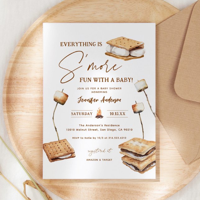 Camping S'more Fun Baby Shower Invitation (Creator Uploaded)