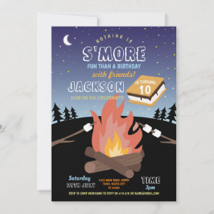 Camping S'More Party Camp Fire Fun Invitation