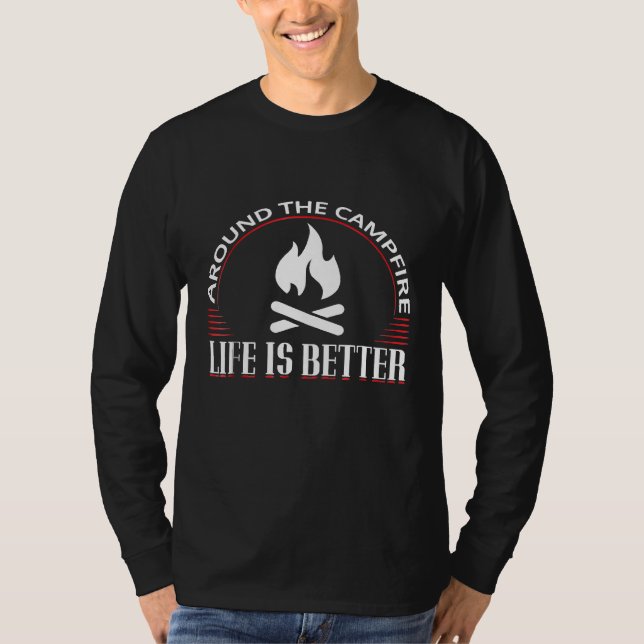 Camping Smores Bonfire Campground Nature Campfire T-Shirt (Front)