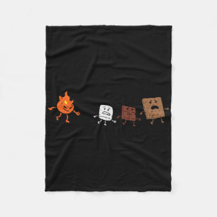 Camping Smores Running Fire Funny Group Hug Men Wo Fleece Blanket