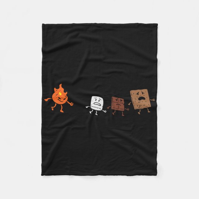 Camping Smores Running Fire Funny Group Hug Men Wo Fleece Blanket (Front)