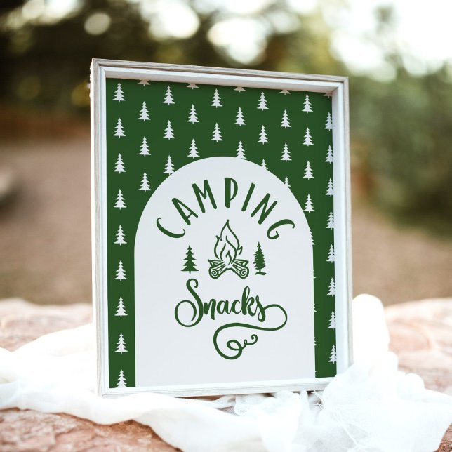 Camping snacks One Happy Camper birthday Poster (Creator Uploaded)